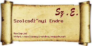 Szolcsányi Endre névjegykártya